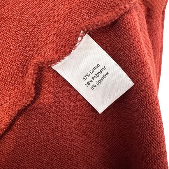 Sahalie Button Front Knit Knack Jacket Coat WMNS M Orange Mid Length Stretch - Picture 6 of 7